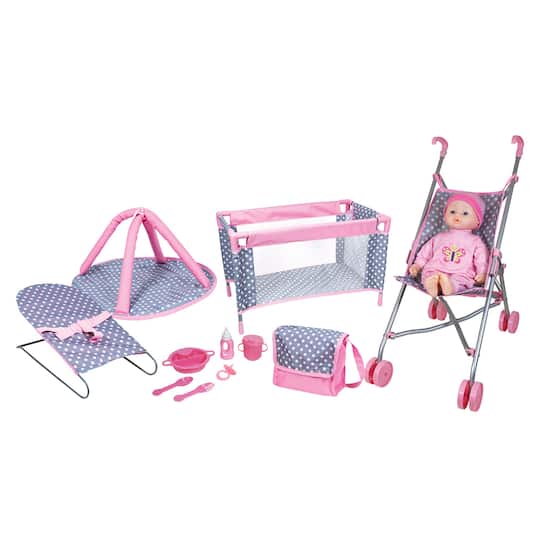 Lissi Dolls 5-Piece Play Set with Baby Doll and Accessories